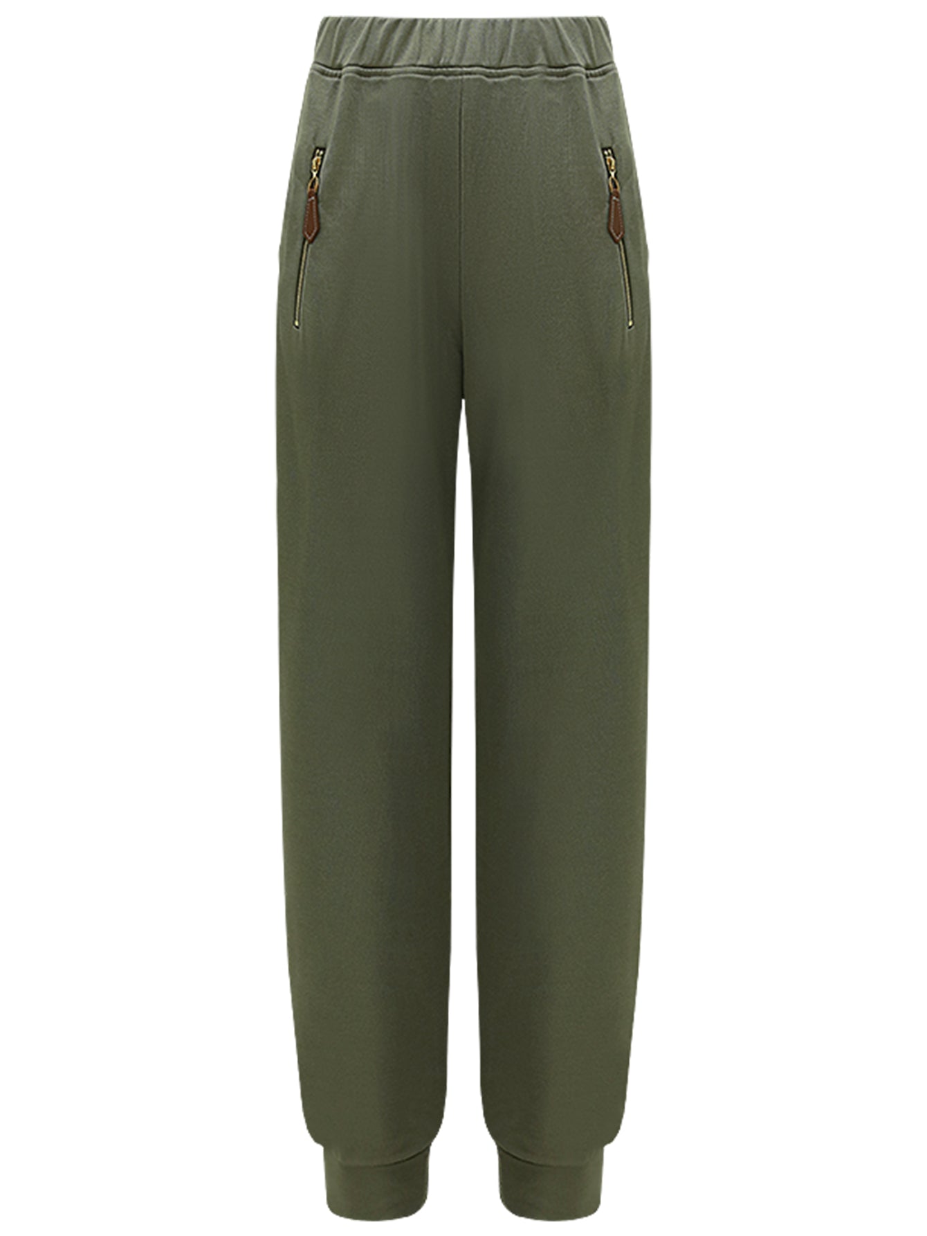 athletic green sweater pants with zip pocket details all green 4