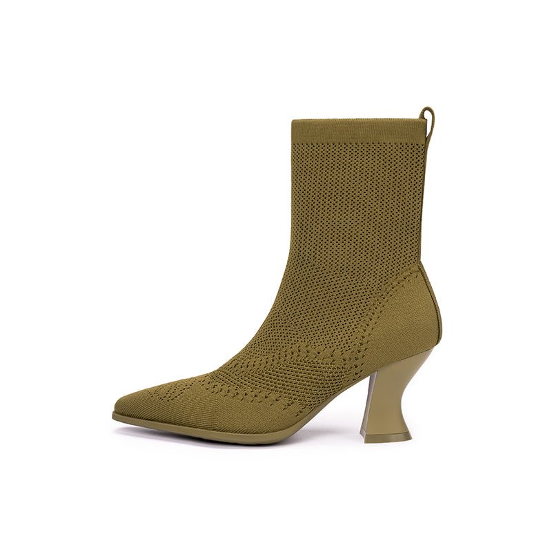 autumn pointed toe sock boots all avocado 1