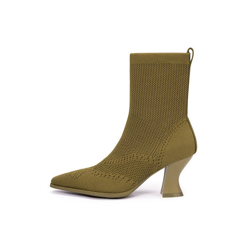 Autumn Pointed Toe Sock Boots - 0cm