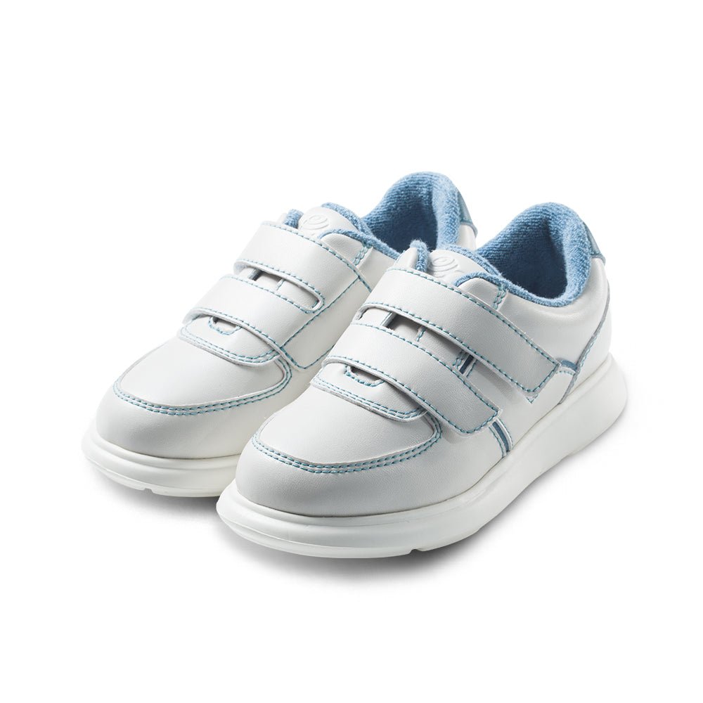 Azure Blue Lightweight Fleece Lined Kids Sneakers - 0cm