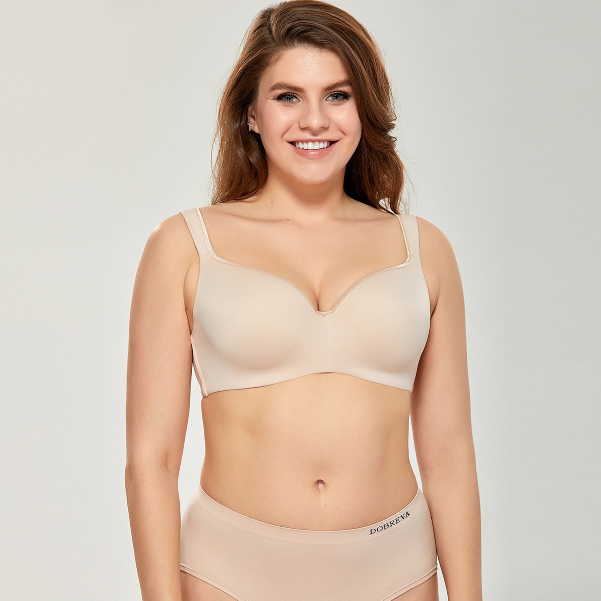 Balconette Seamless Plus Size Underwire Support Full Coverage Bra