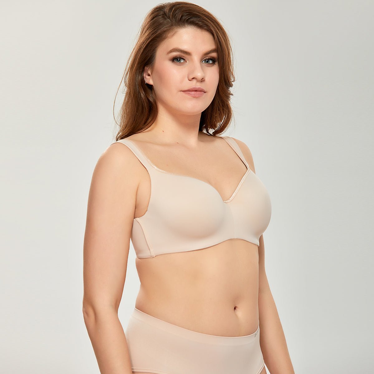 Balconette Seamless Plus Size Underwire Support Full Coverage Bra
