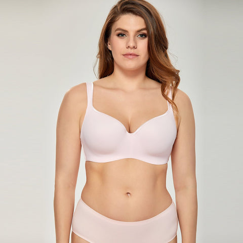 Balconette Seamless Plus Size Underwire Support Full Coverage Bra