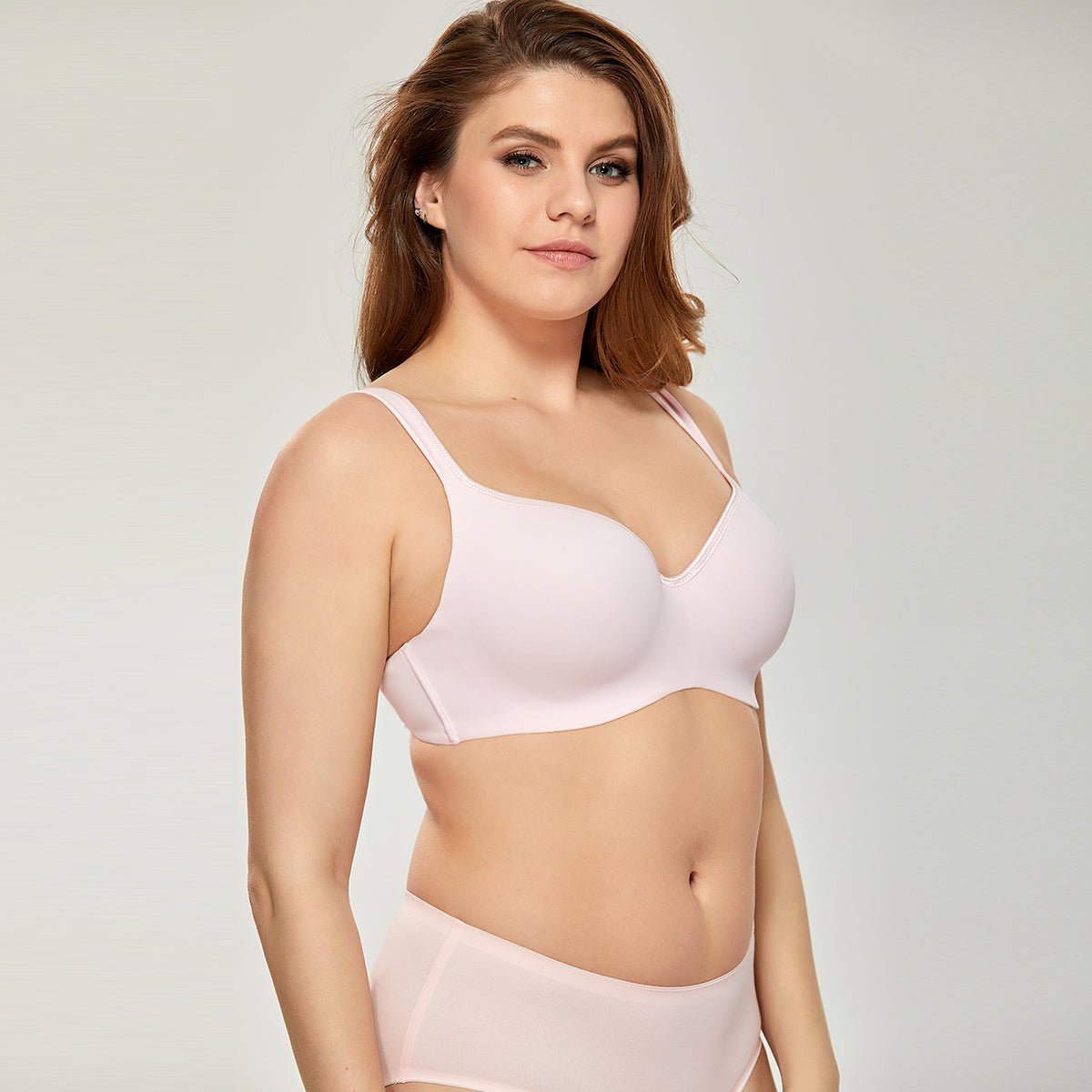 Balconette Seamless Plus Size Underwire Support Full Coverage Bra