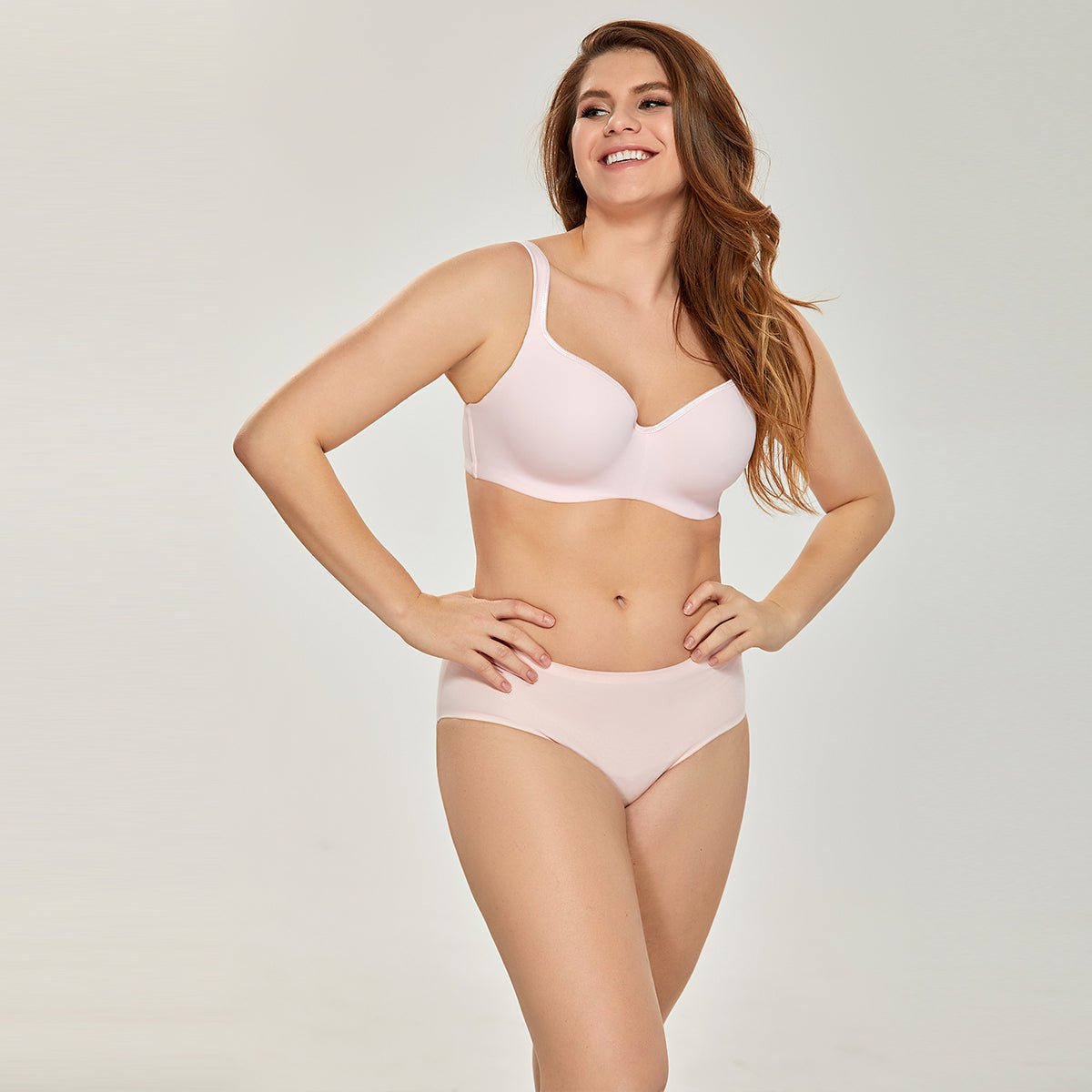 Balconette Seamless Plus Size Underwire Support Full Coverage Bra
