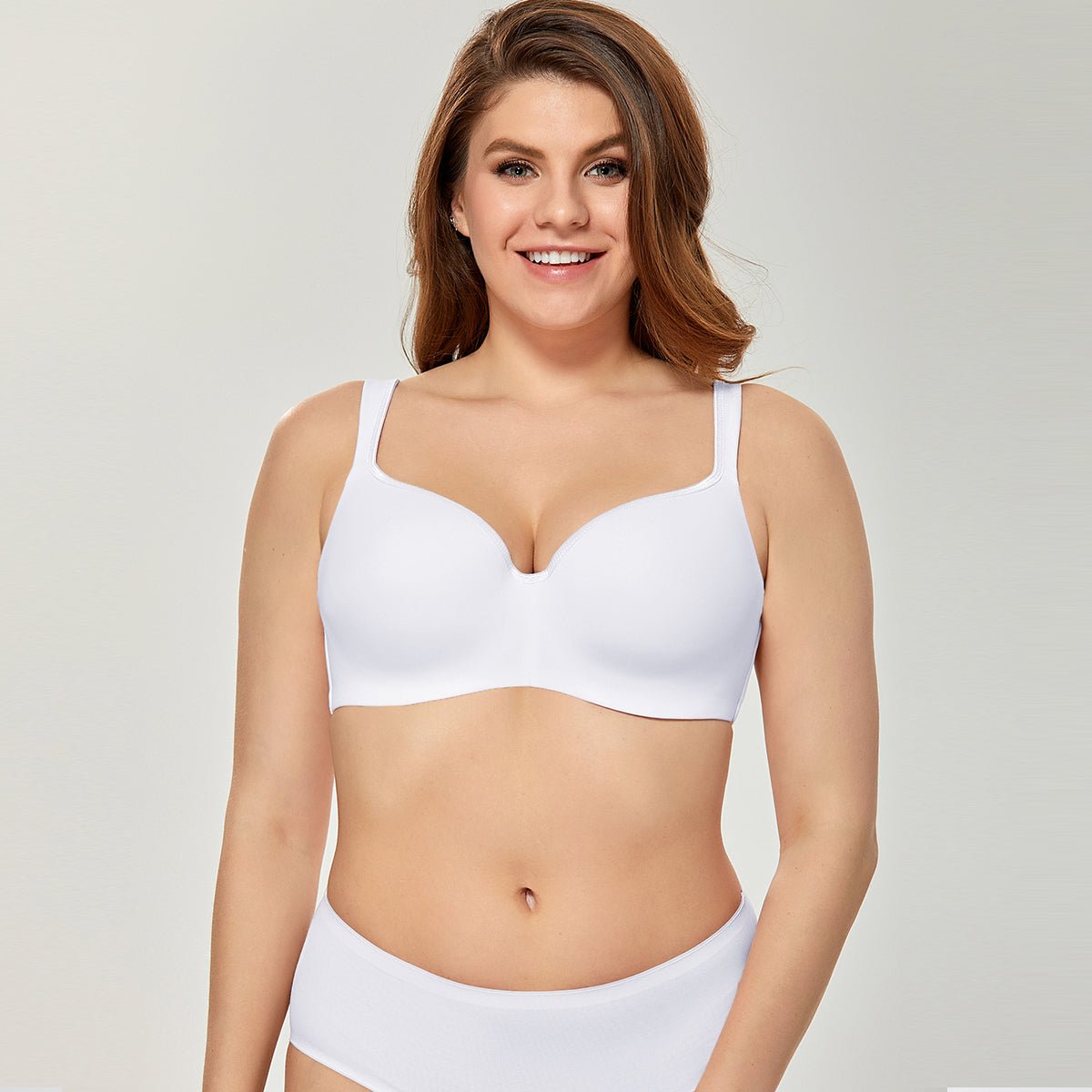 Balconette Seamless Plus Size Underwire Support Full Coverage Bra