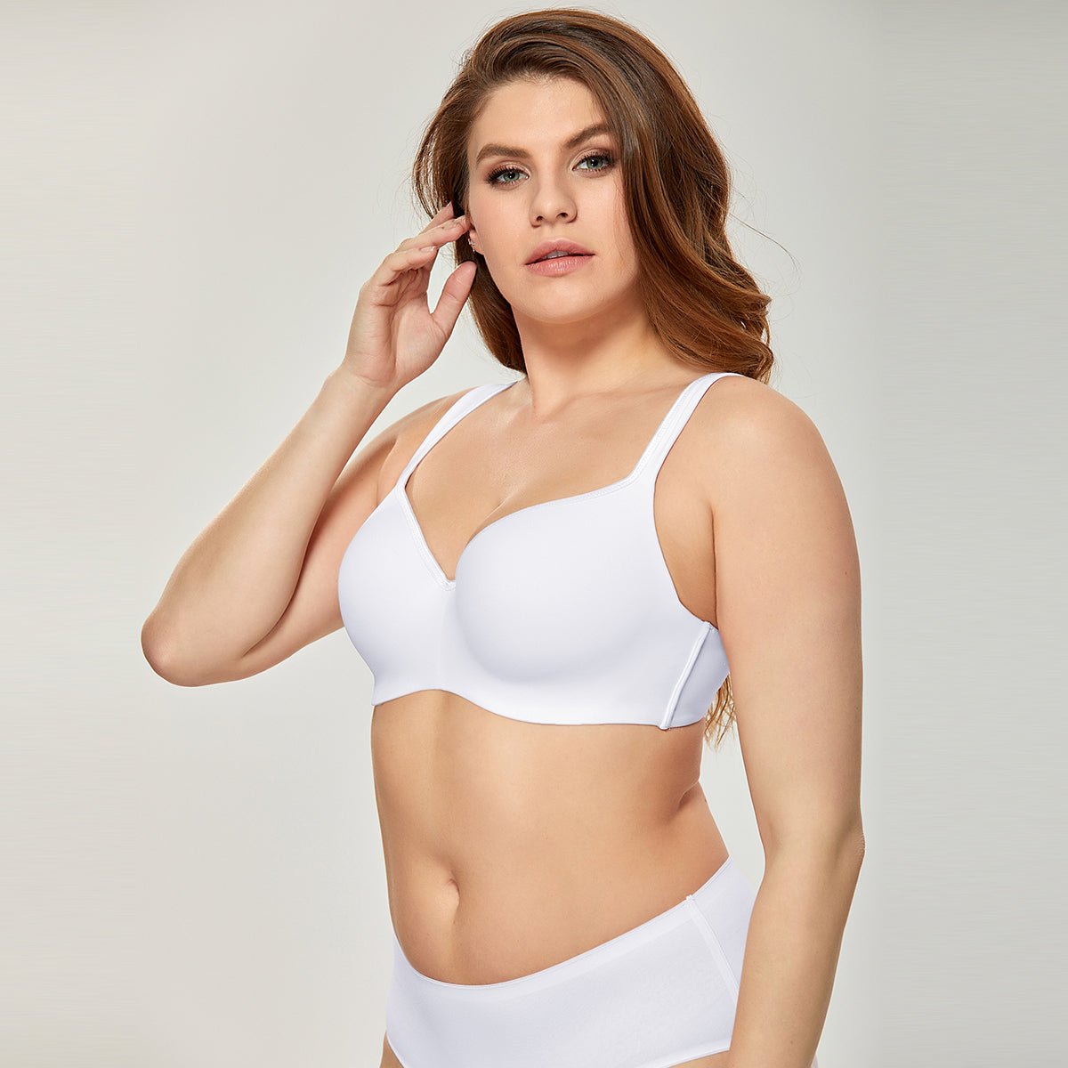 Balconette Seamless Plus Size Underwire Support Full Coverage Bra
