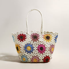 Beach Floral  Crochet Tote Bag