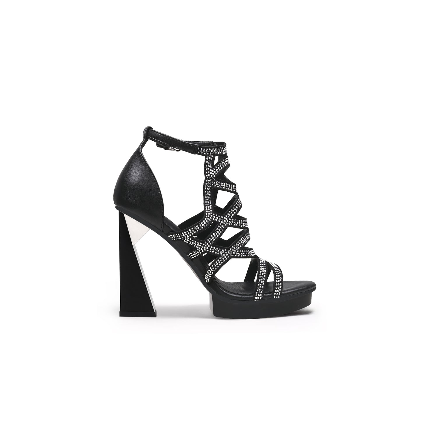 beaded strappy skyline high heels all black 3