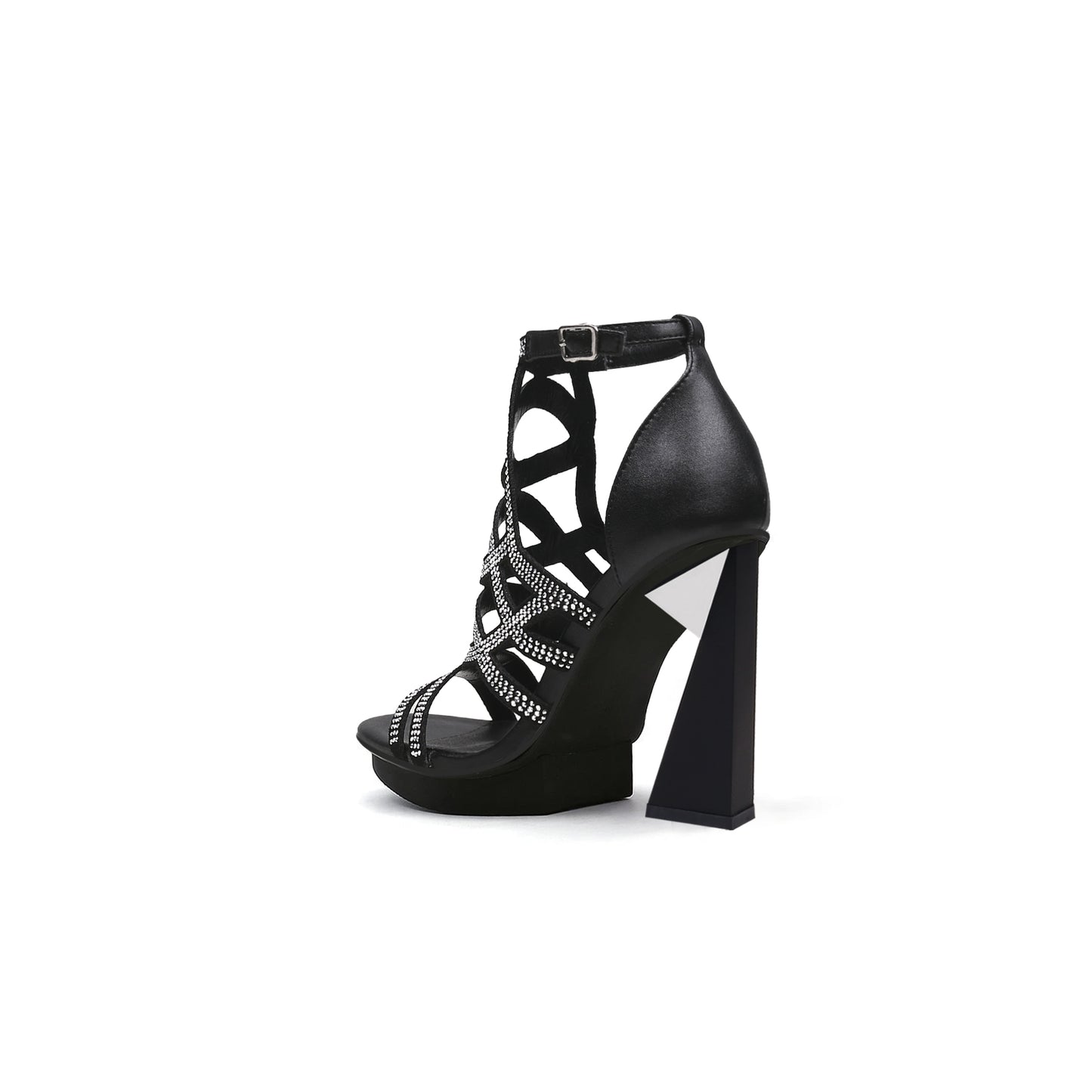 beaded strappy skyline high heels all black 4