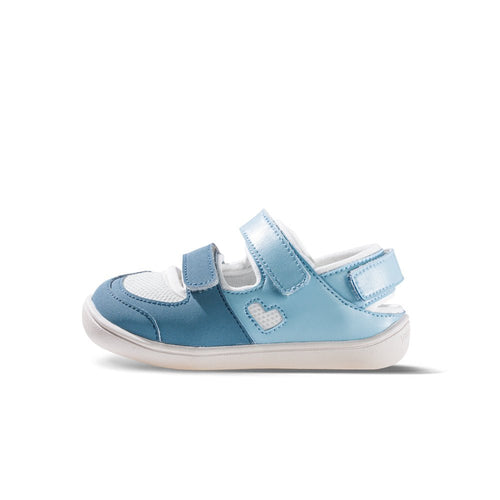 beaming baby soft sole double velcro strap walking shoes all blue 1