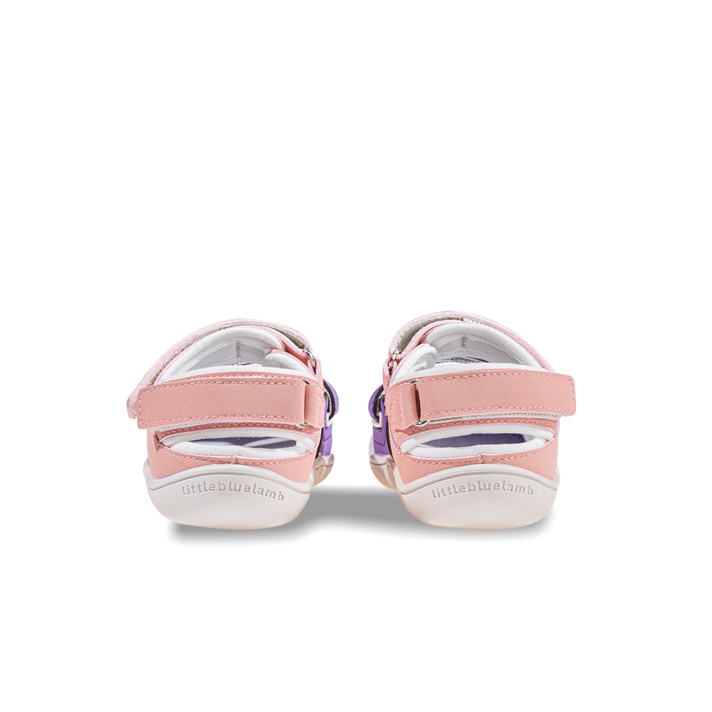 beaming baby soft sole double velcro strap walking shoes all pink 3
