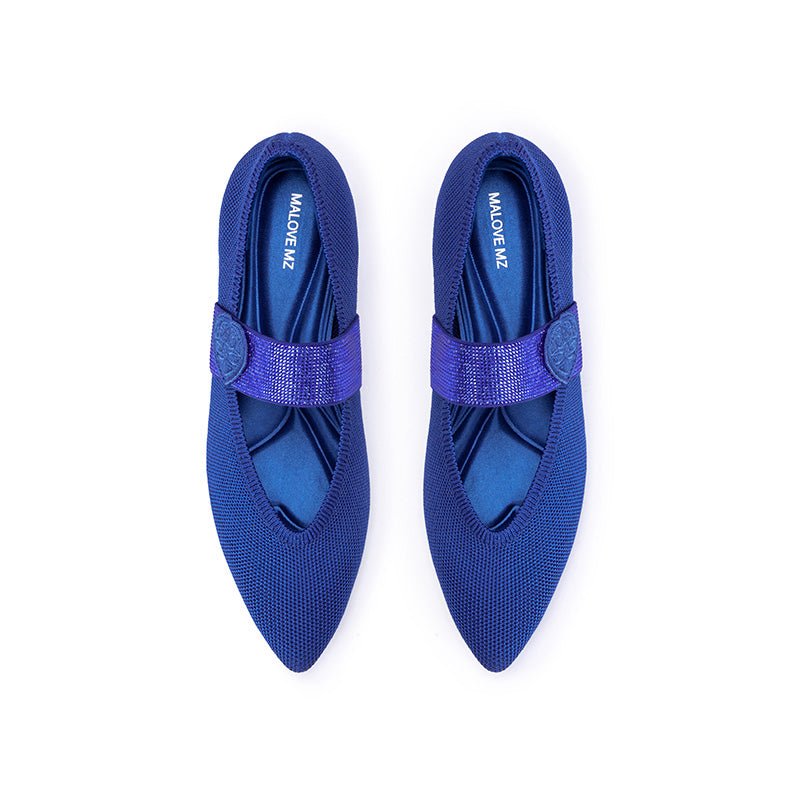 Belle Detachable Strap Mary Jane Heels – Pointed Toe Knit Kitten Heels