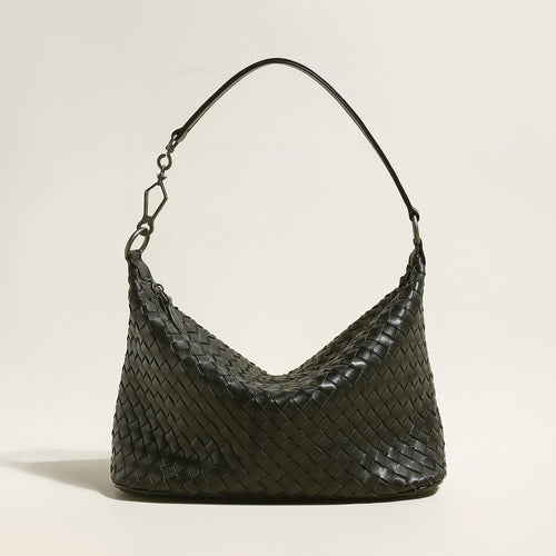Belmont Black Slouchy Woven Shoulder Bag - 0cm