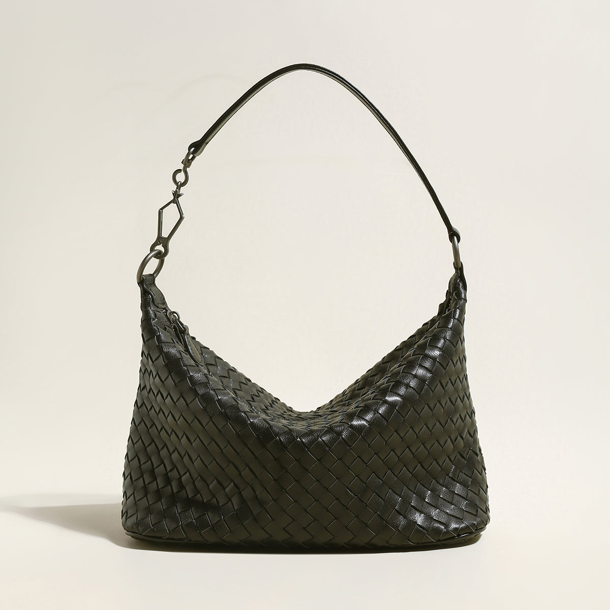 Belmont Black Slouchy Woven Shoulder Bag