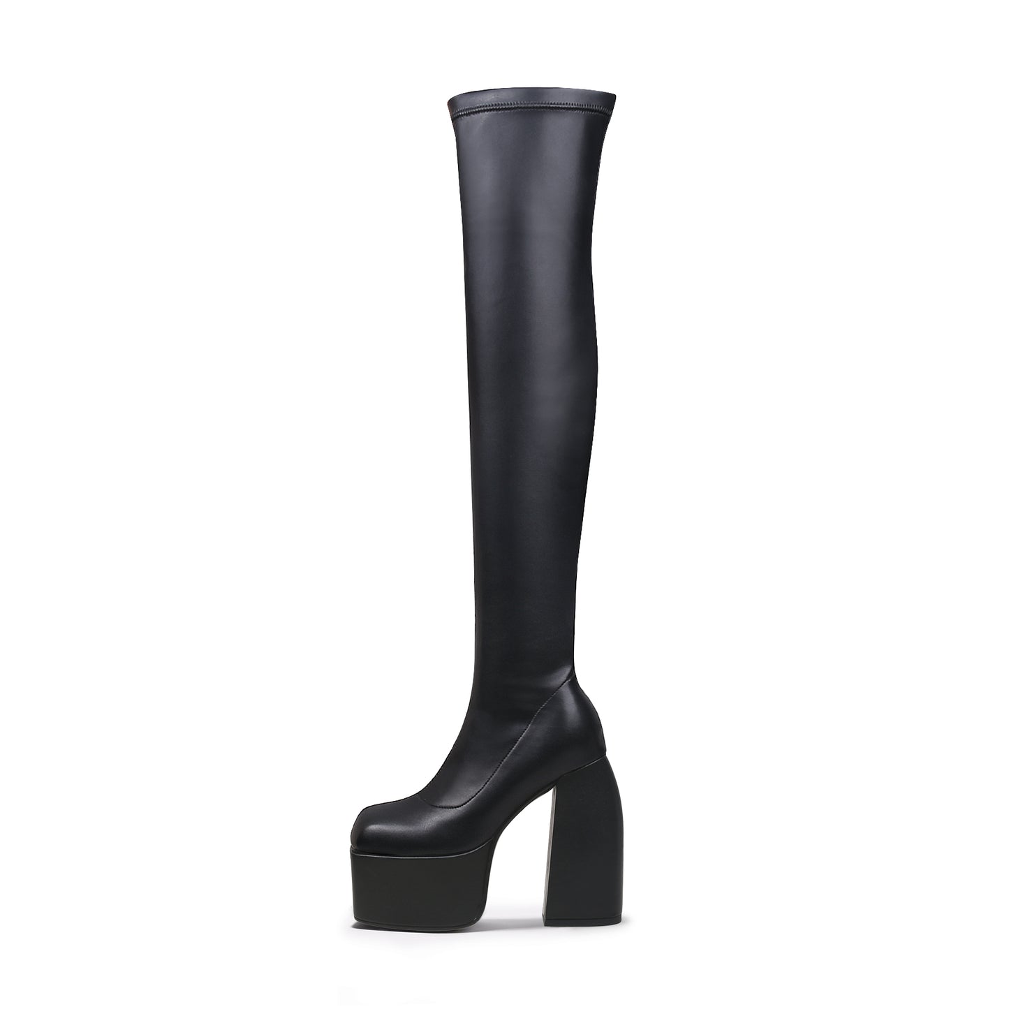 Black Cyberpunk Knee High Boots