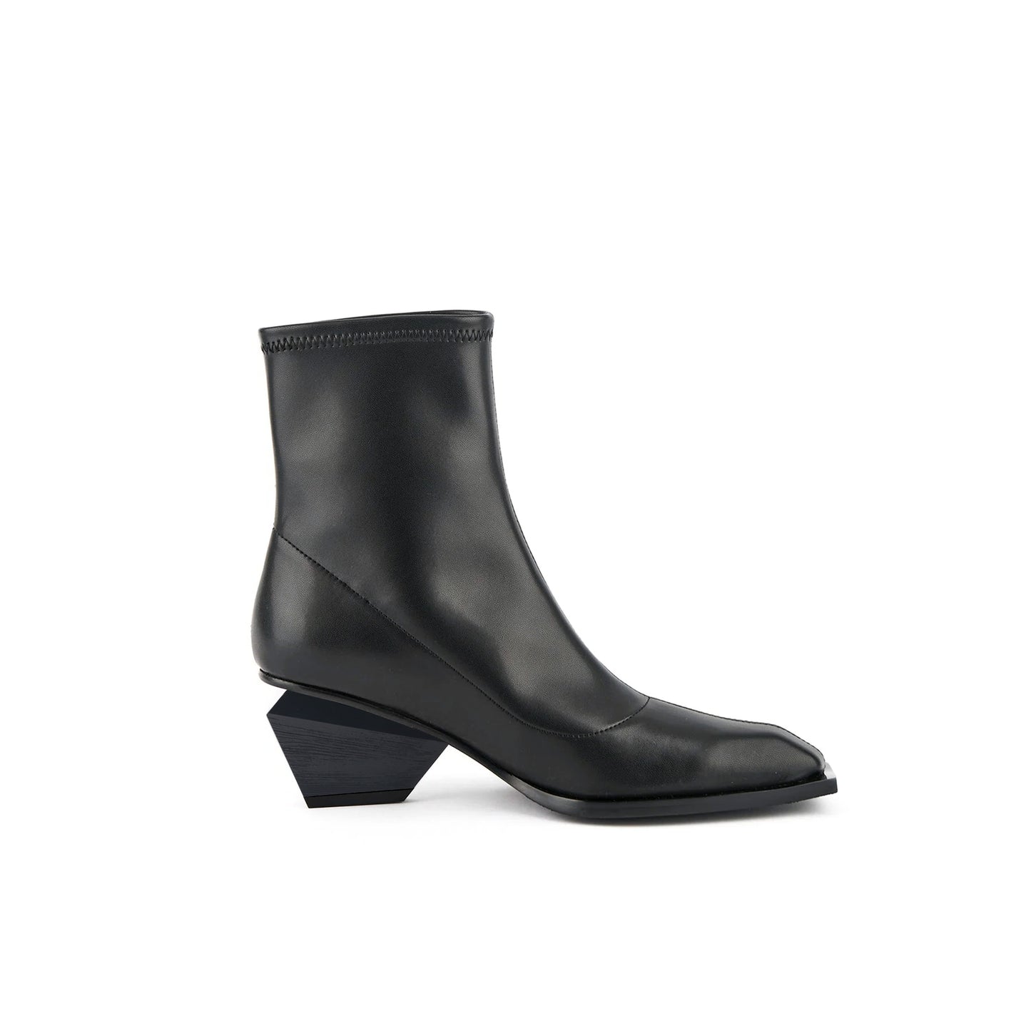 black high ankle leather boots all black 3