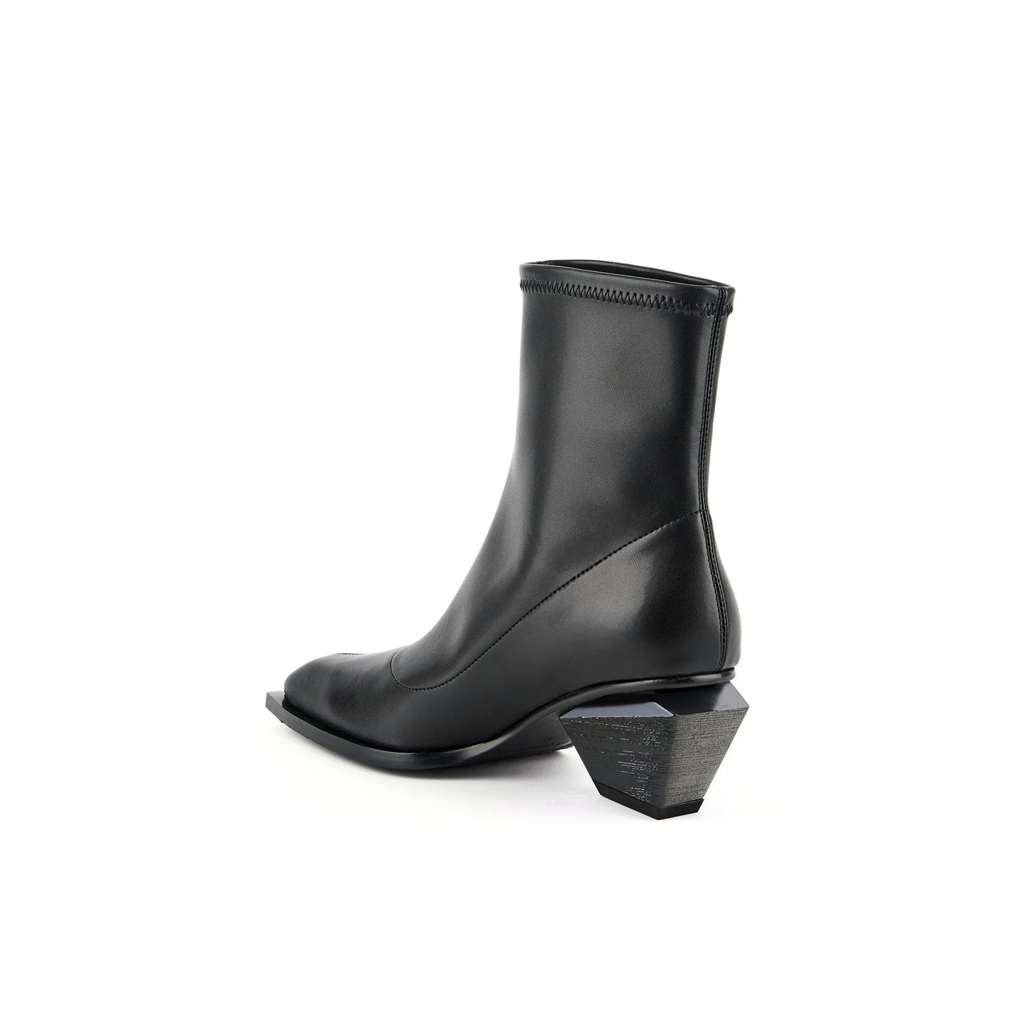 black high ankle leather boots all black 4