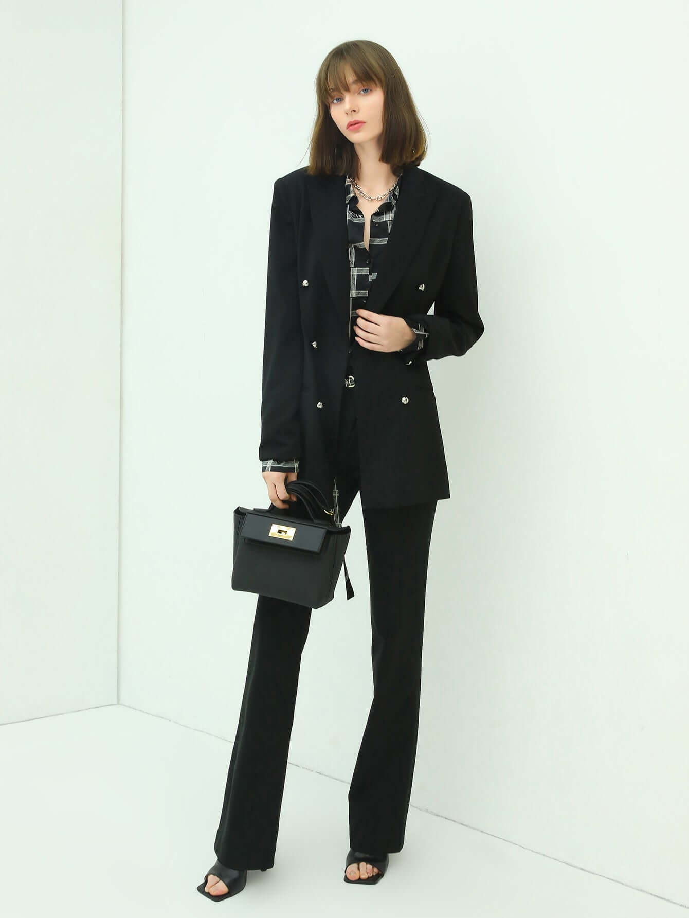 Black High Waisted Flare Pants