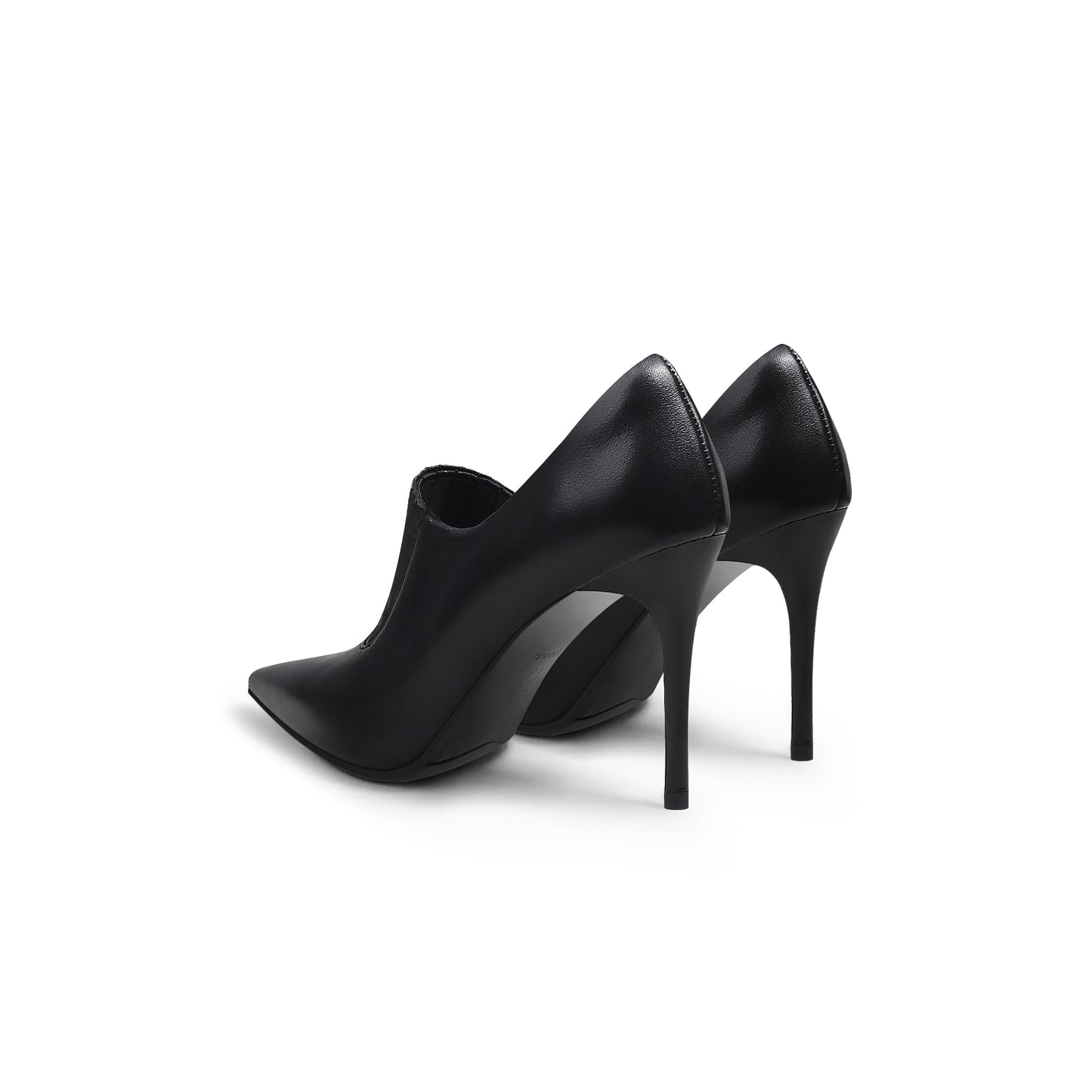 black leather stilettos all black 5