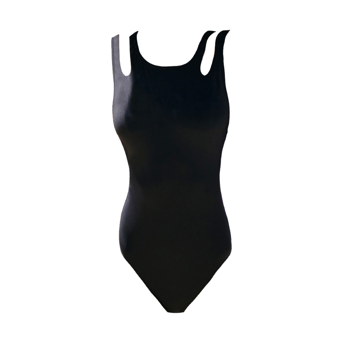 black one piece swimsuit with cut out sleeves all black 4