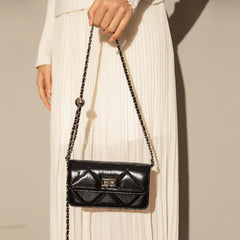 Black Quilted Chain Strap Bag