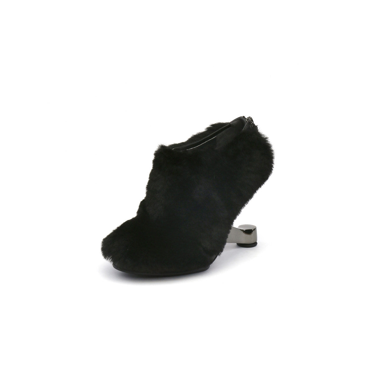 black suede fur boots all black 2