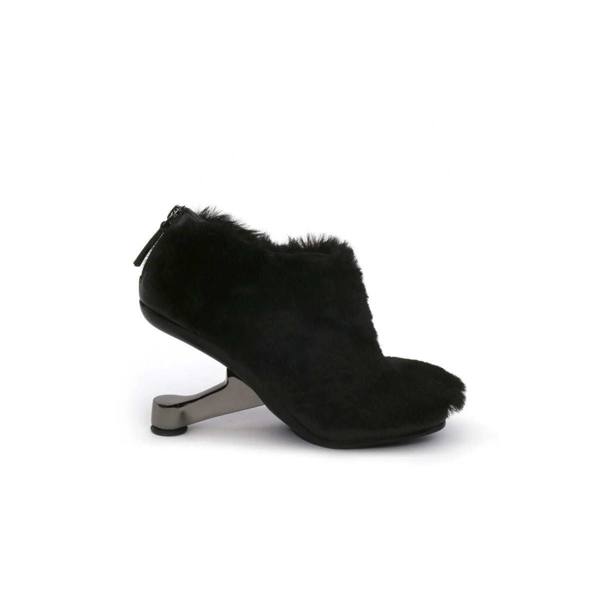 black suede fur boots all black 3