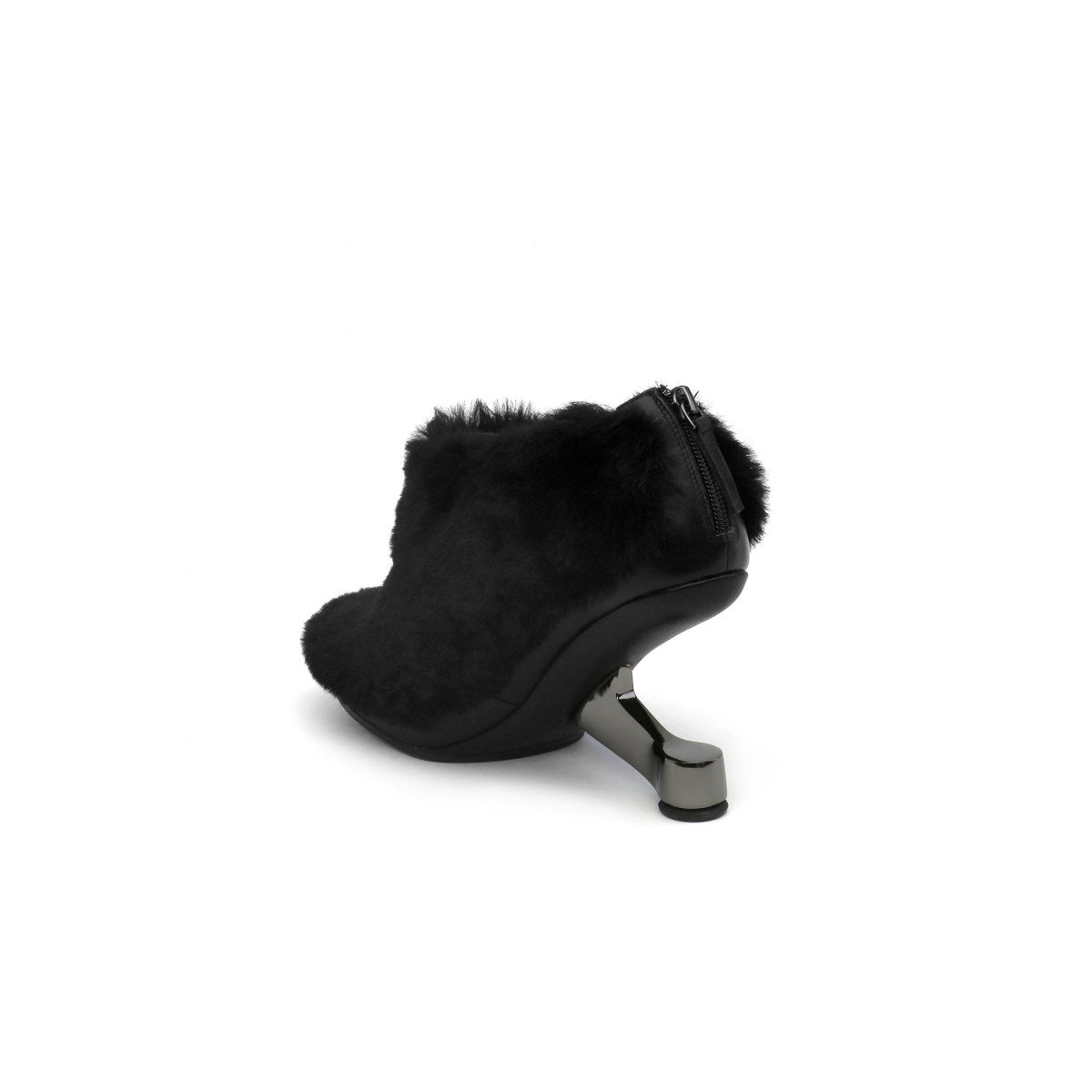black suede fur boots all black 4