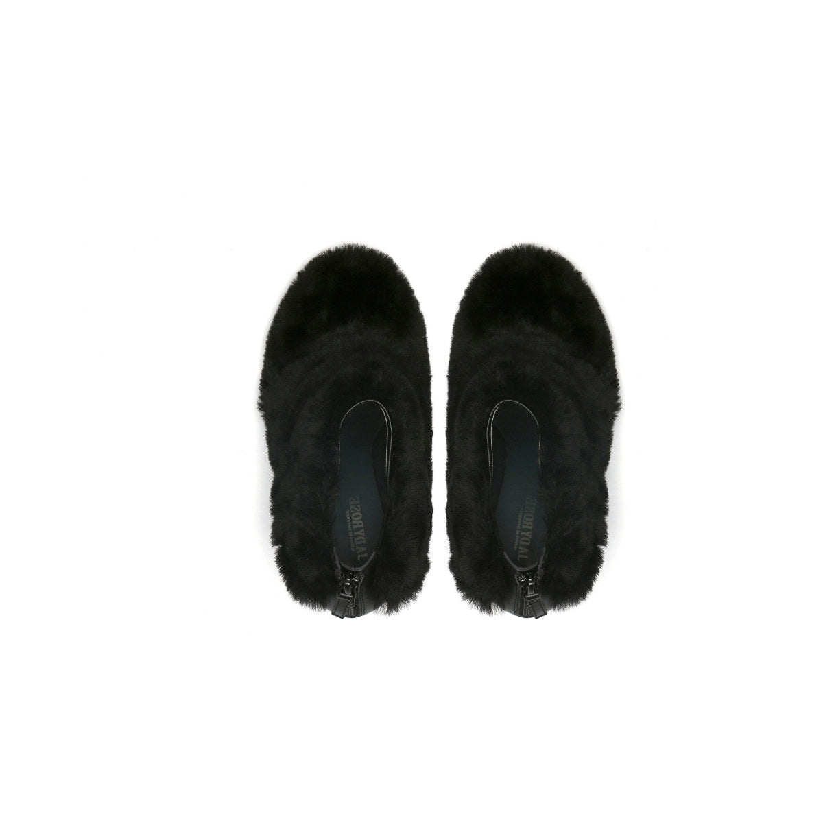 black suede fur boots all black 6