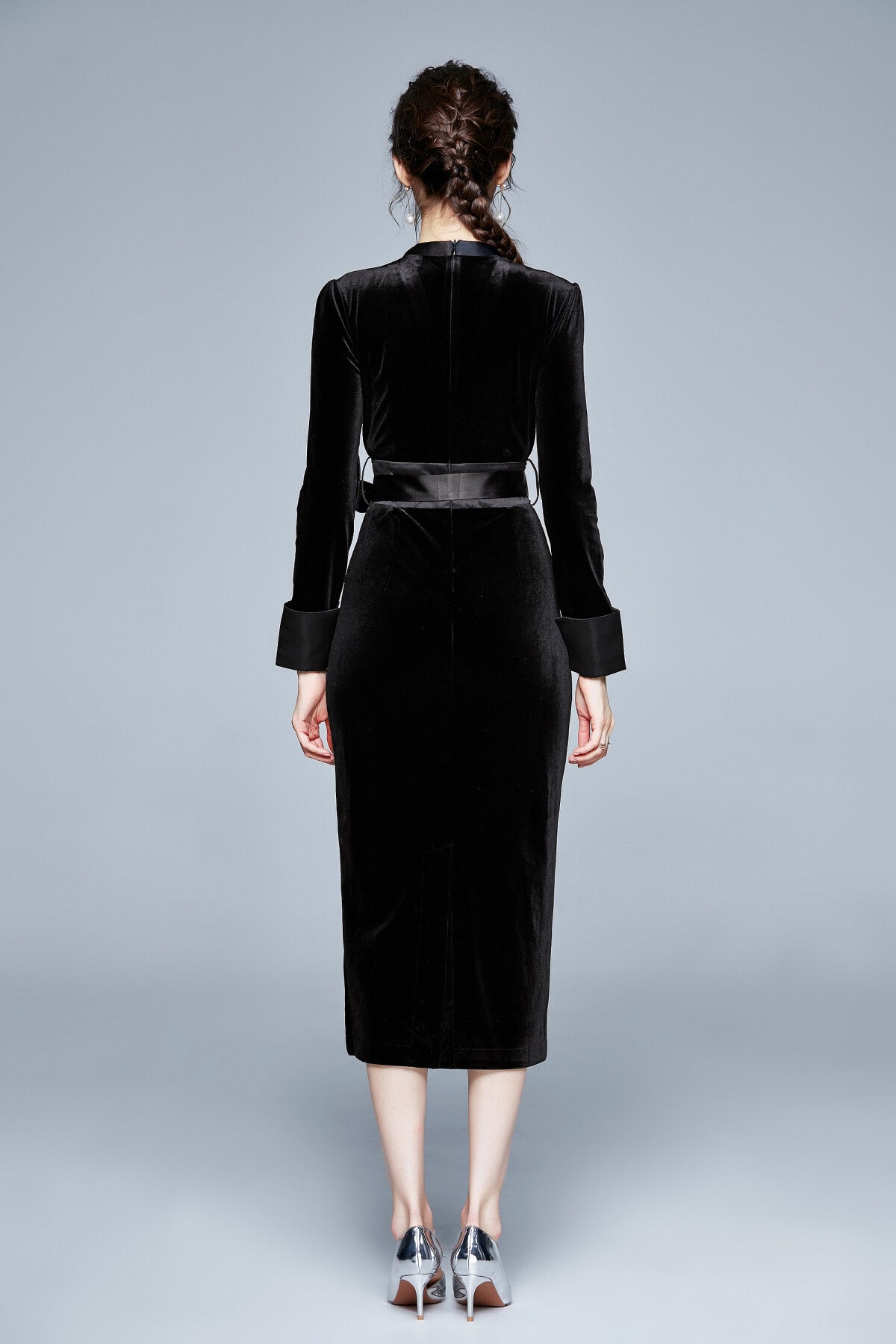 black velvet kimono dress all black 4