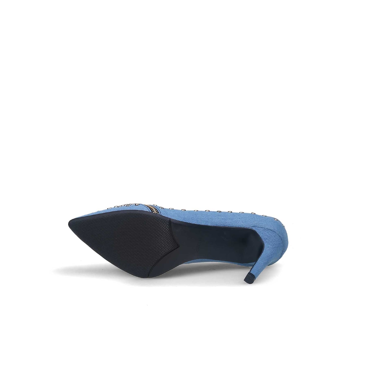 bling denim pointed toe pumps all blue 5