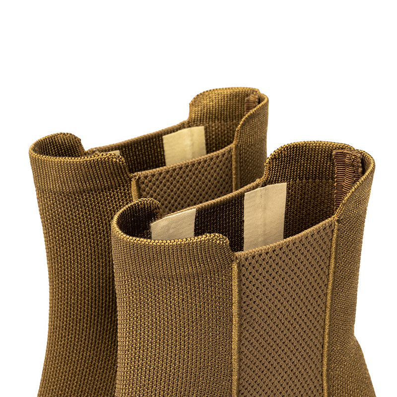 Block Heel Chelsea Boots – Knit Ankle Boots
