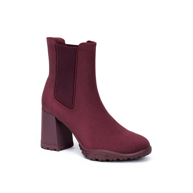Block Heel Chelsea Boots – Knit Ankle Boots