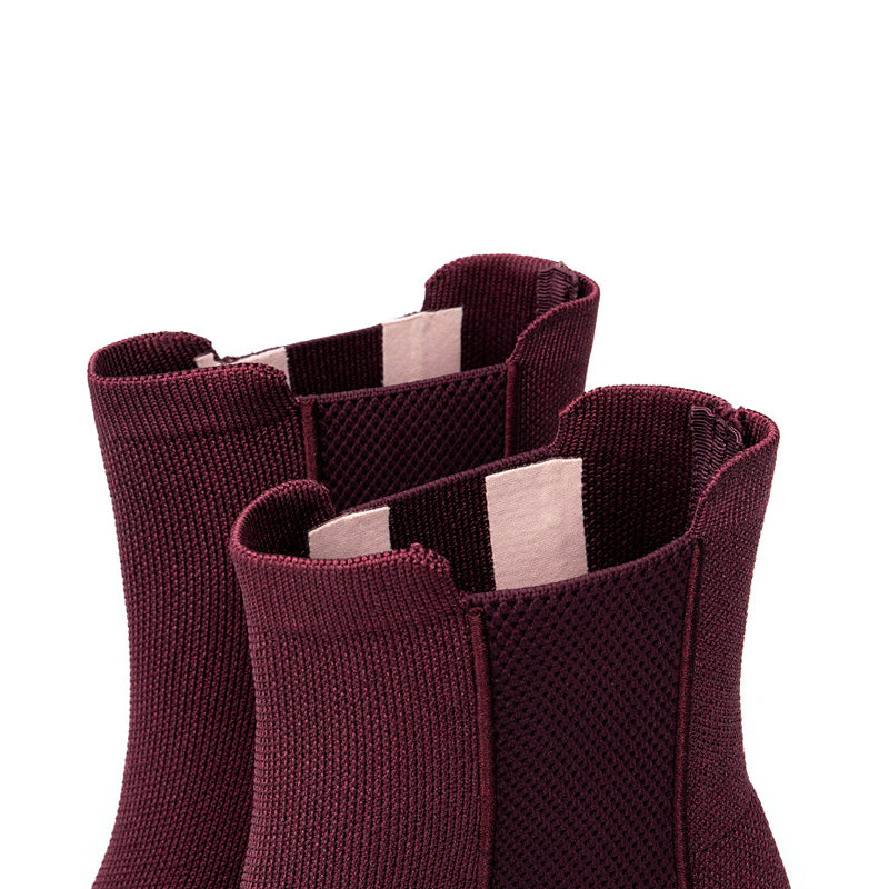 Block Heel Chelsea Boots – Knit Ankle Boots