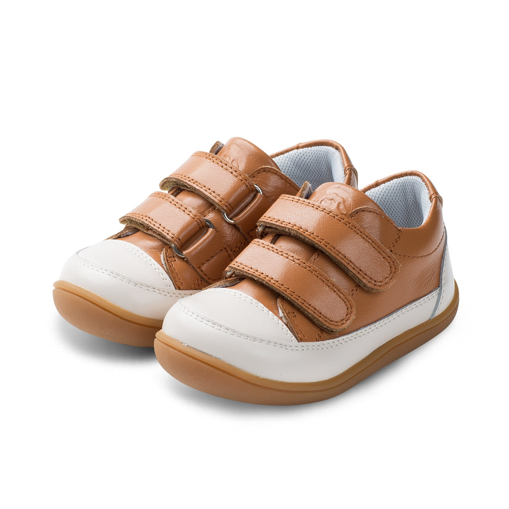 bobo soft sole non slip pre walker baby sneakers all brown 2