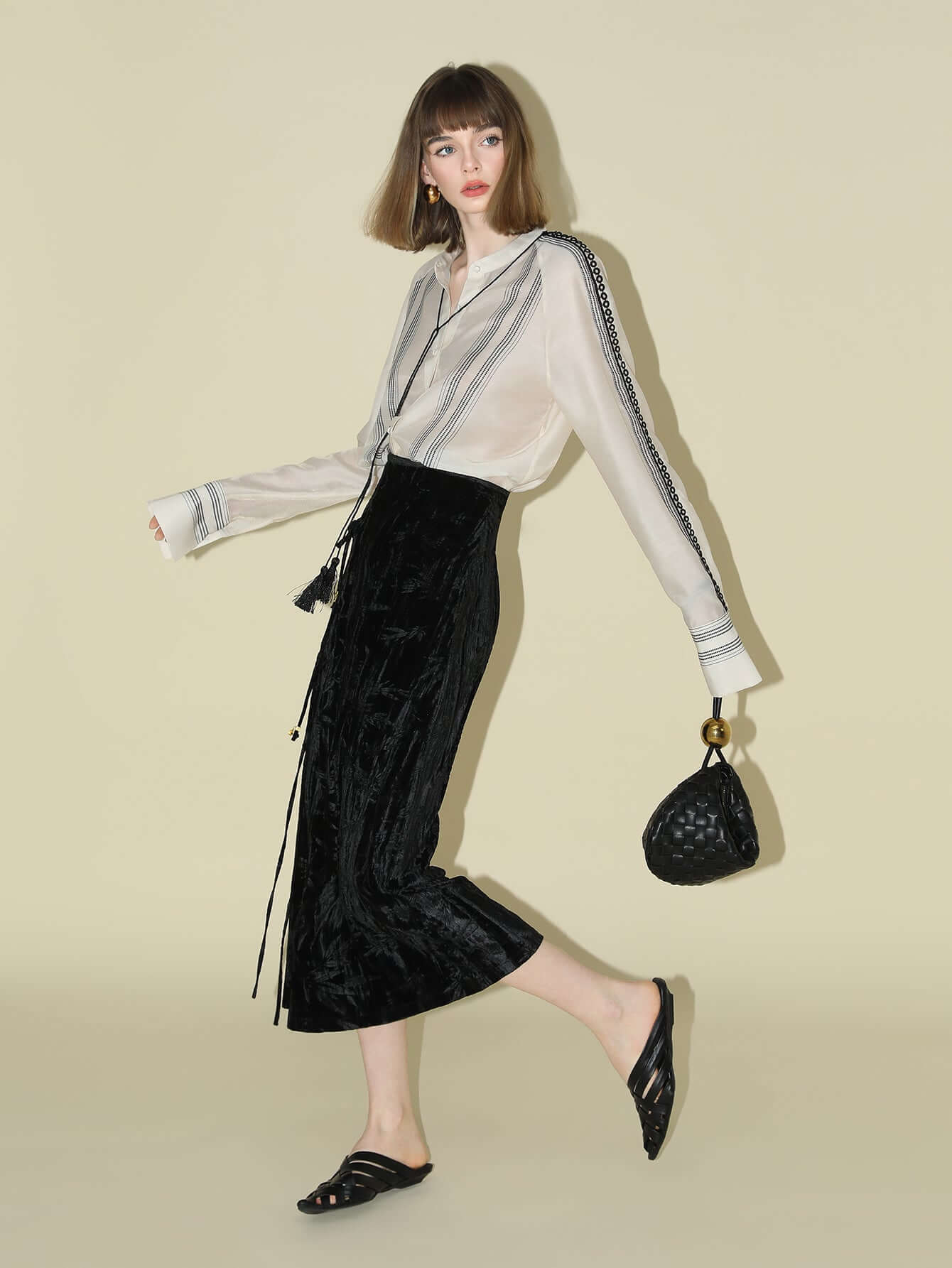 bohemian white lace panel striped shirt all stripe 3