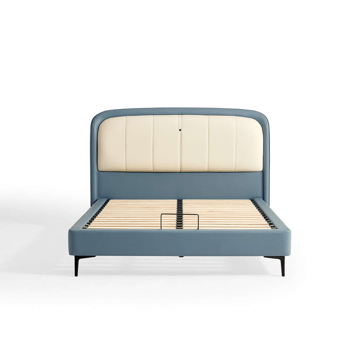 boys blue upholstered bed with mattress all blue 4