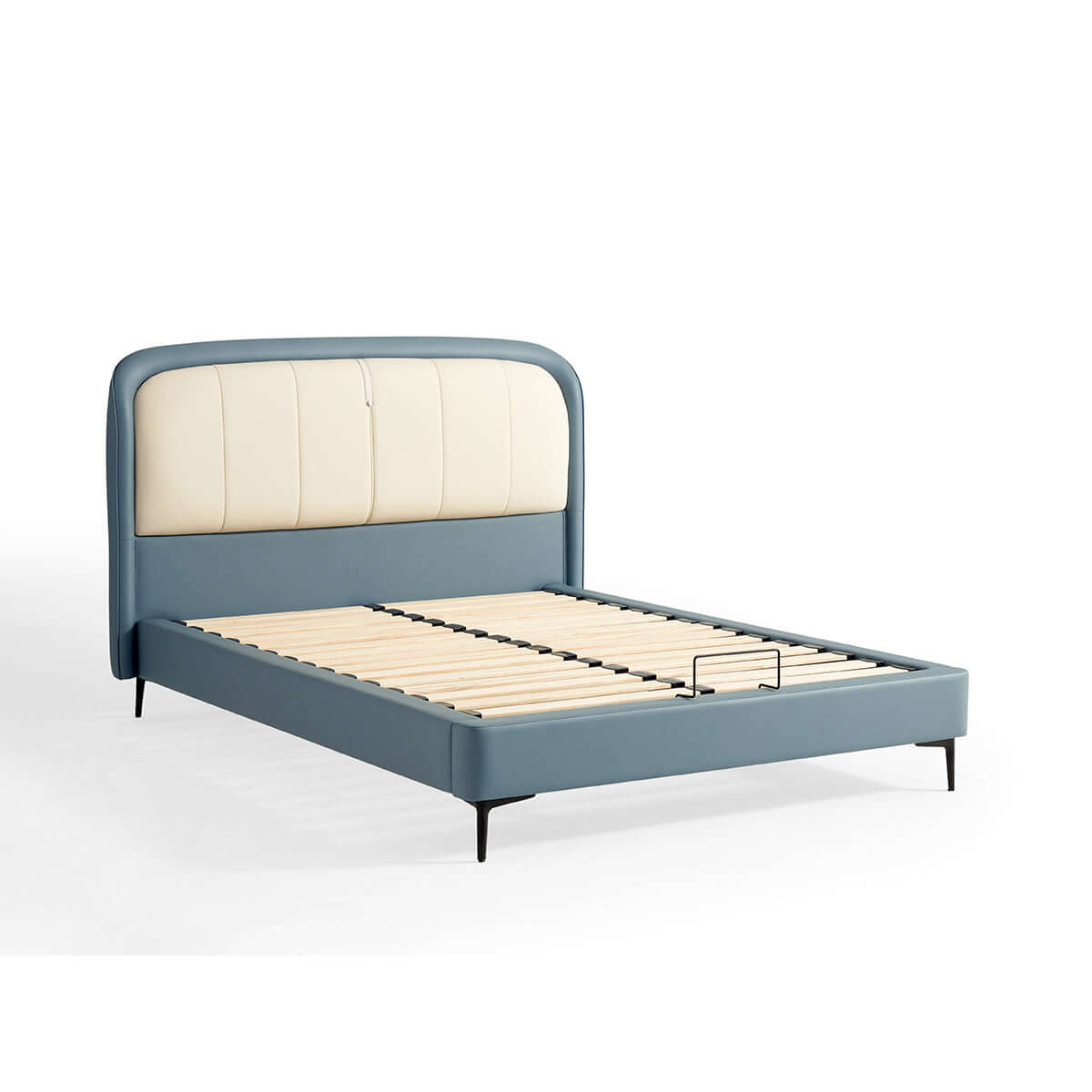 boys blue upholstered bed with mattress all blue 5
