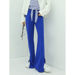 Breathable Casual Flared Pants with Side Slits