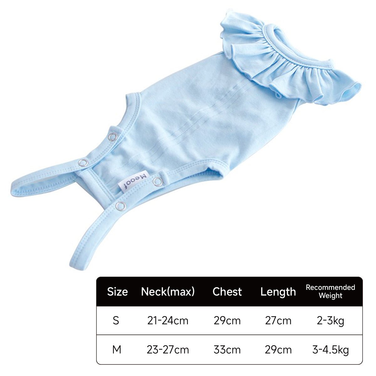 Breathable Cat Recovery Suit with Ruffle Collar