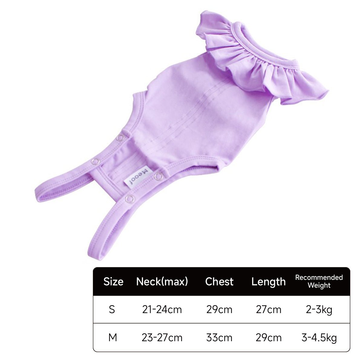 Breathable Cat Recovery Suit with Ruffle Collar