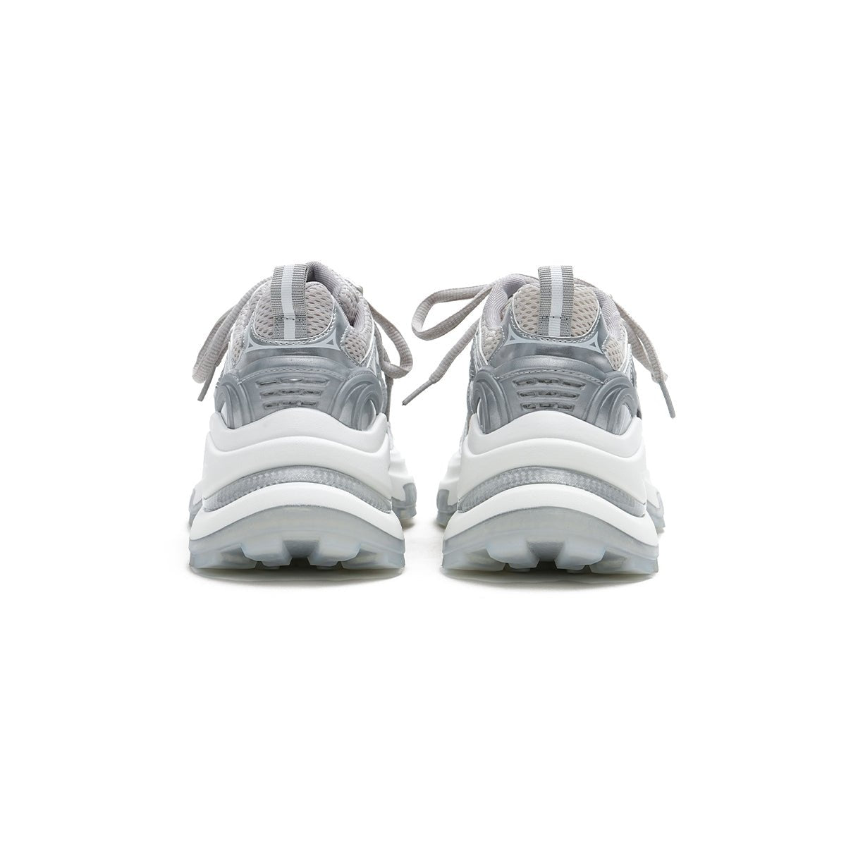 breathable mesh platform sneakers all silver 3
