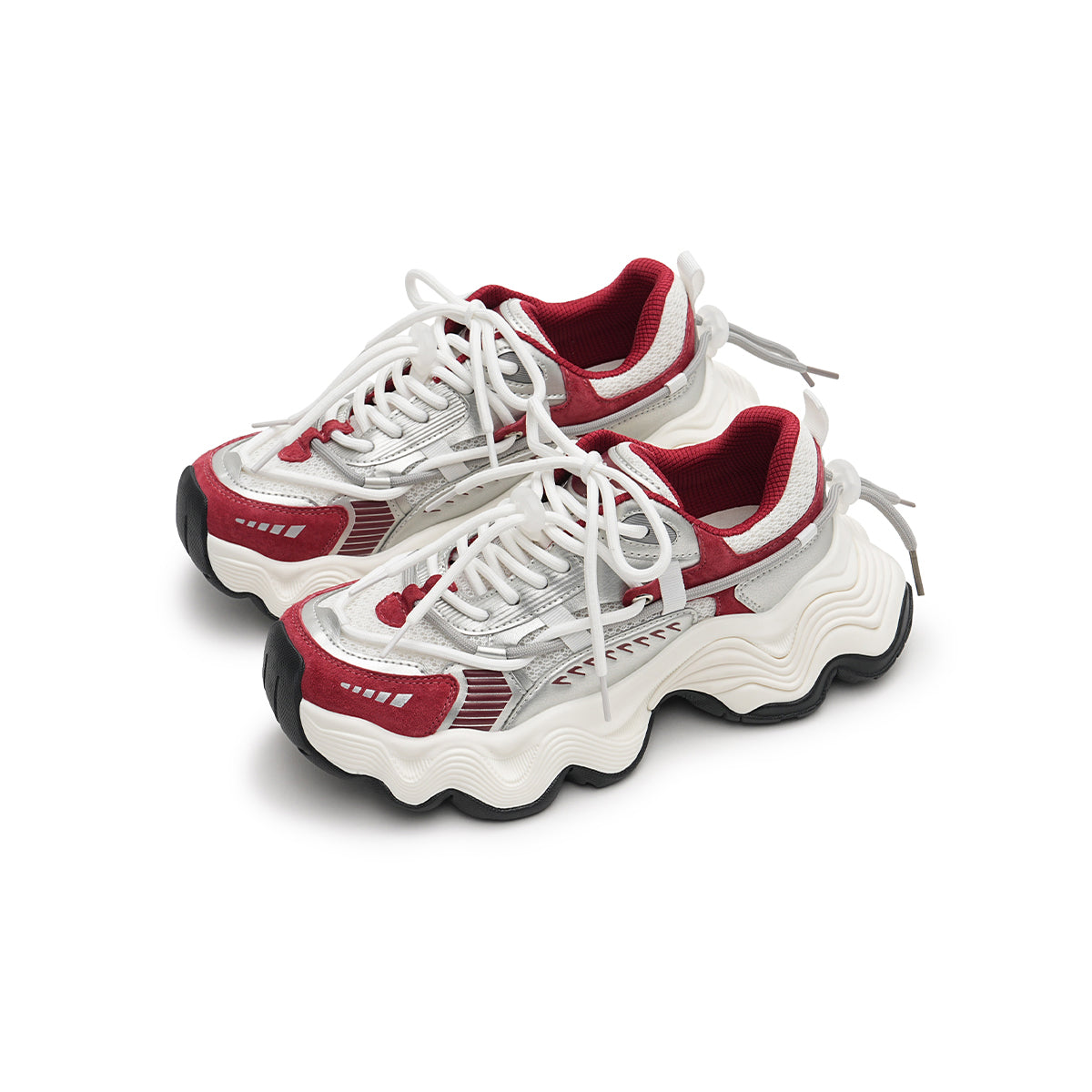 breathable platform sports sneakers all red 2