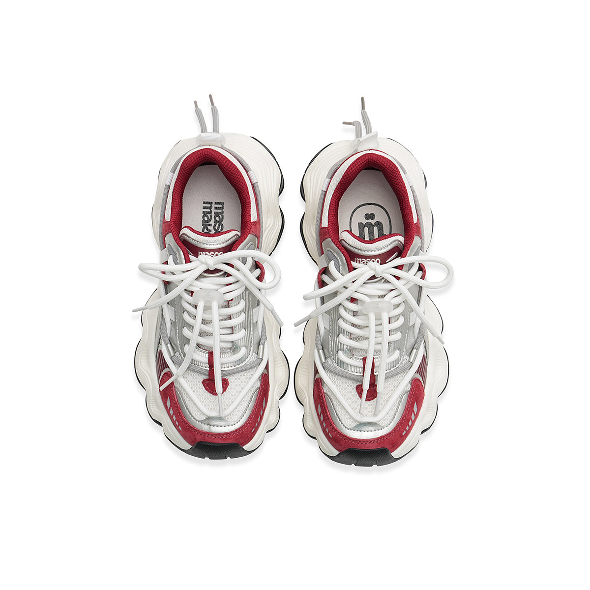 breathable platform sports sneakers all red 5