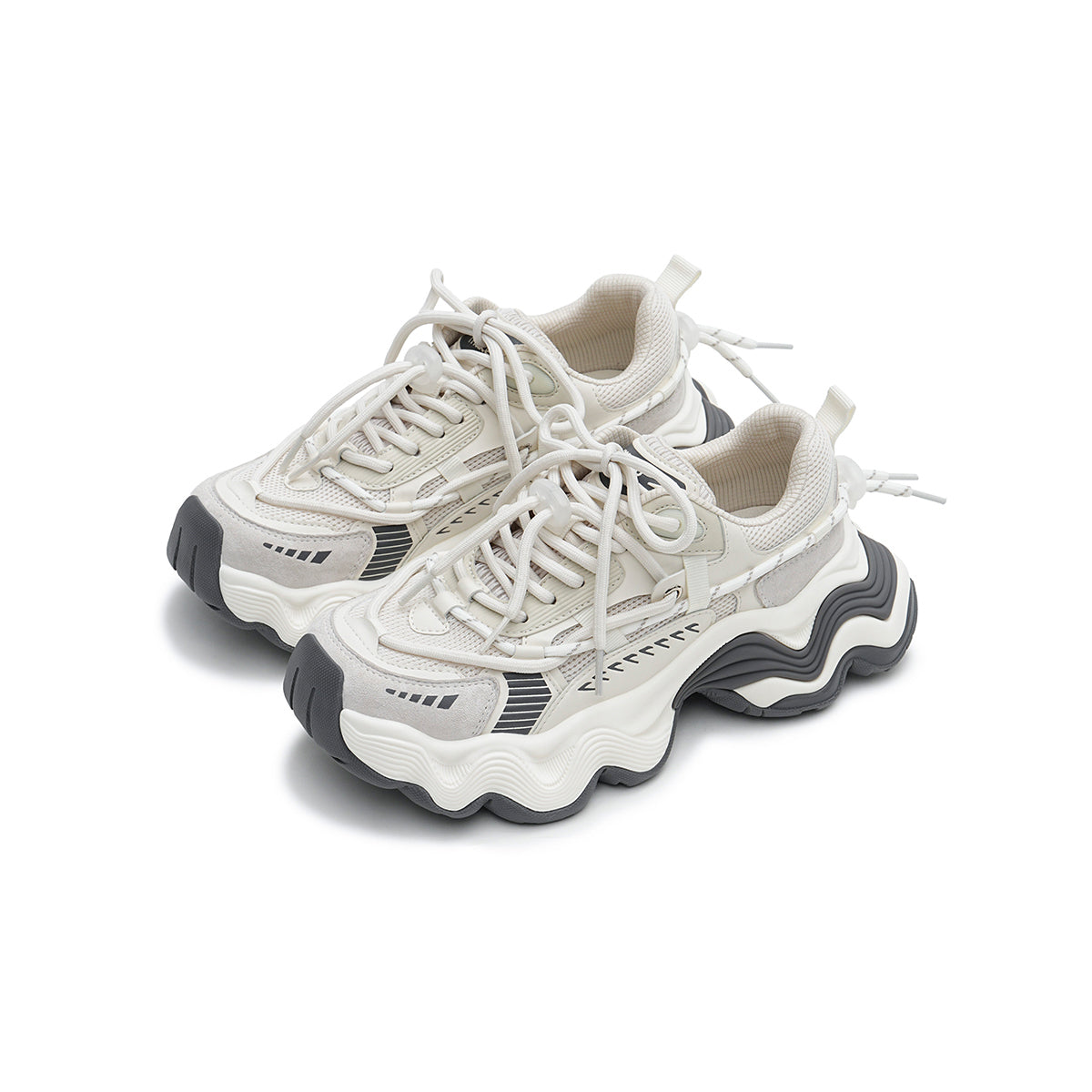 breathable platform sports sneakers all white 2