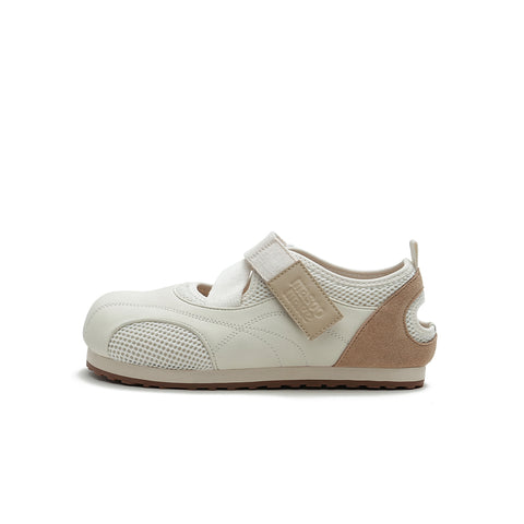 Breathable Puff Velcro Khaki Mary Jane Shoes