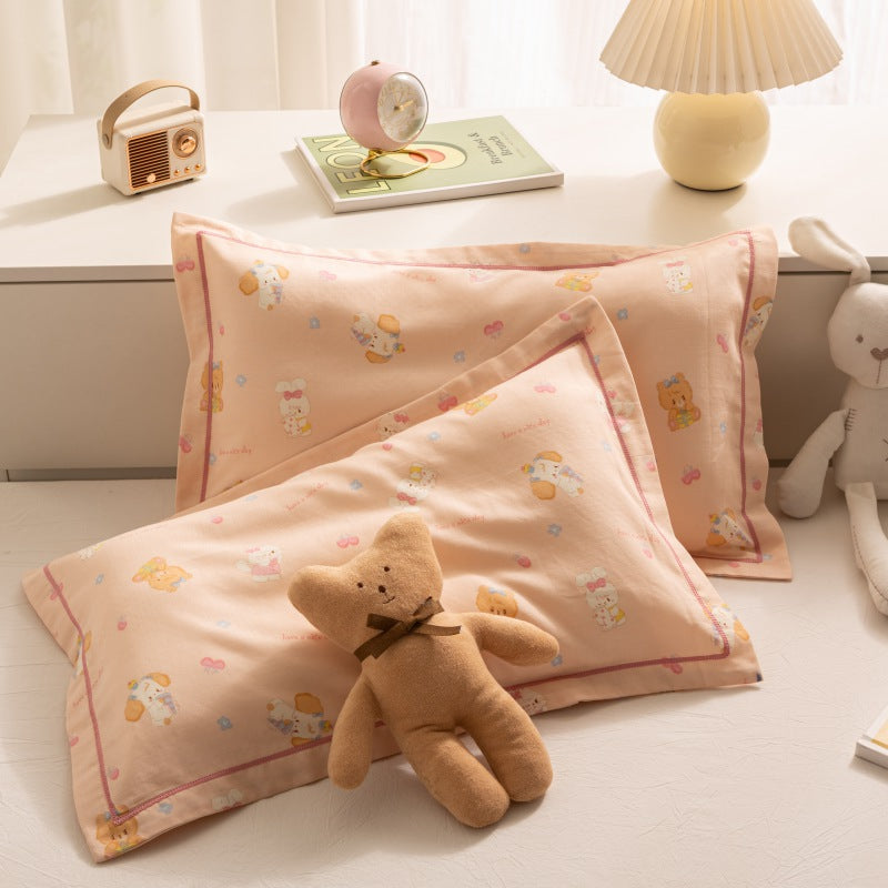 Breathable Pure Cotton Gauze Kids Pillowcase Pair