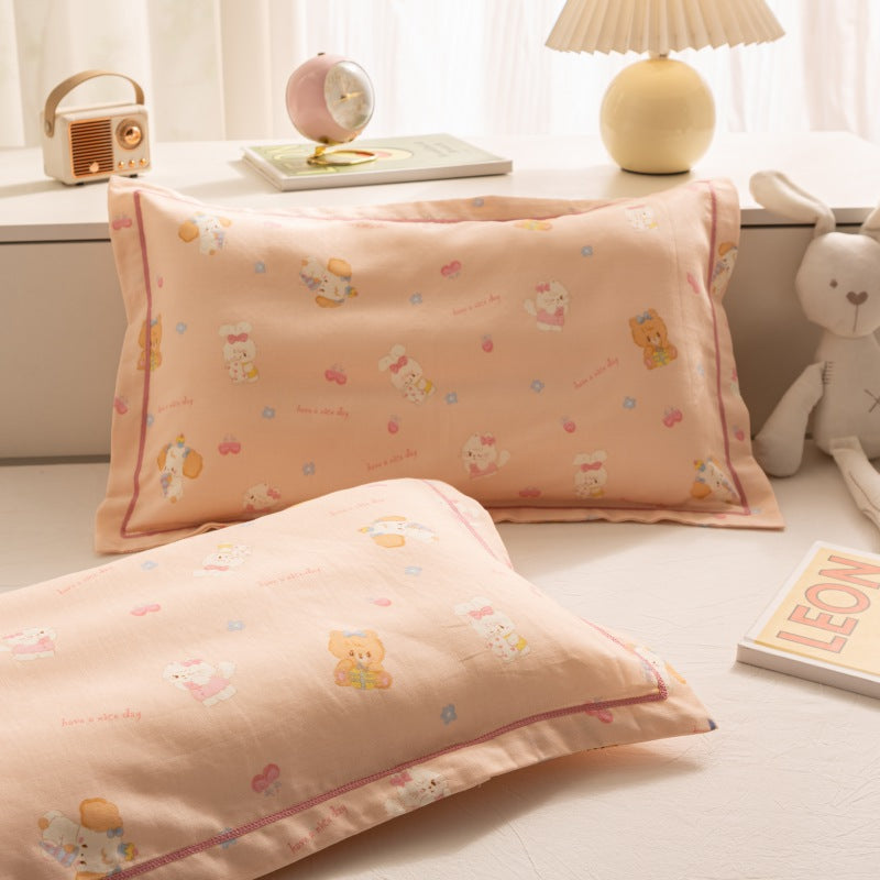 Breathable Pure Cotton Gauze Kids Pillowcase Pair