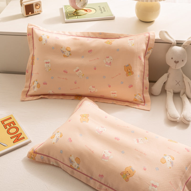 Breathable Pure Cotton Gauze Kids Pillowcase Pair